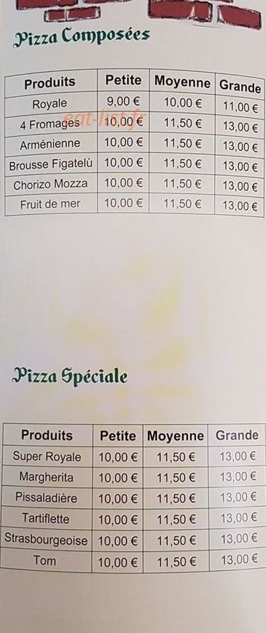 My Pizza — carte page 3