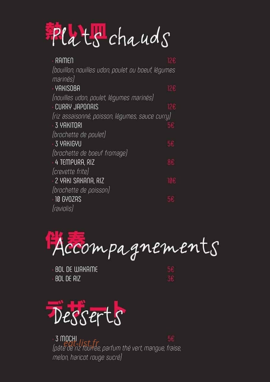 Carte et menu de My Sushi Truck à Egletons — Plats, accompagnements et desserts