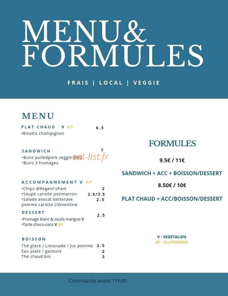 Myli food truck — carte page 1