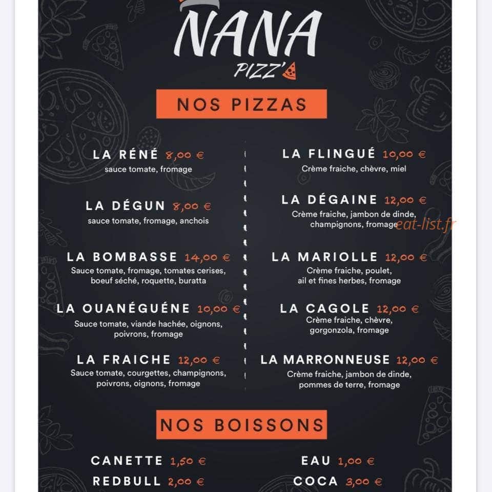 Nana Pizz' — carte page 2