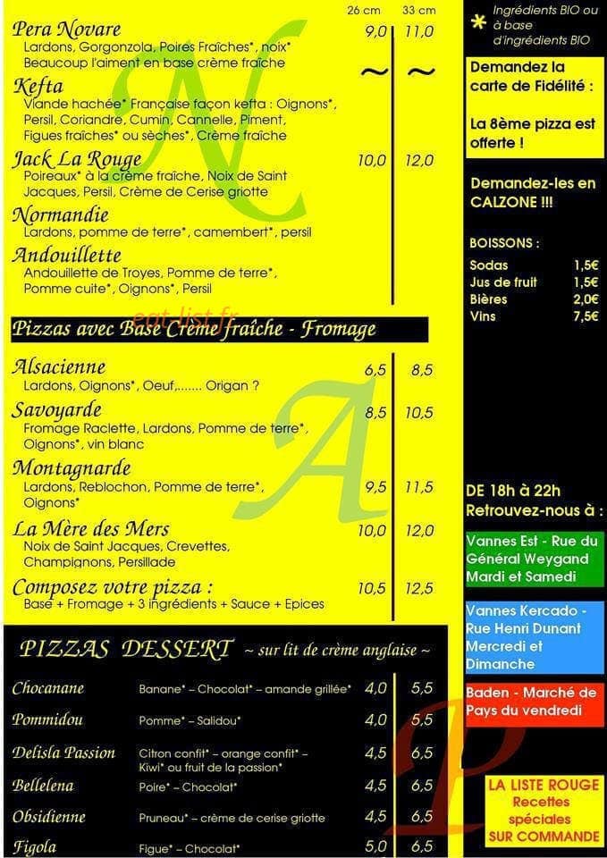 Narut Ailes Pizza — carte page 2
