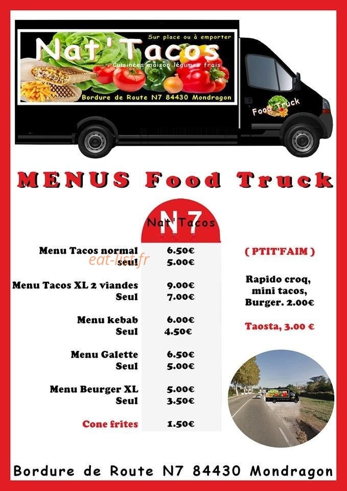 Nat'Tacos — carte page 1
