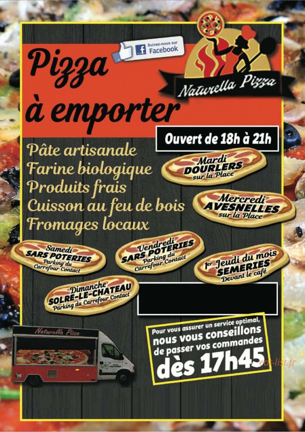 Naturella pizza — carte page 1