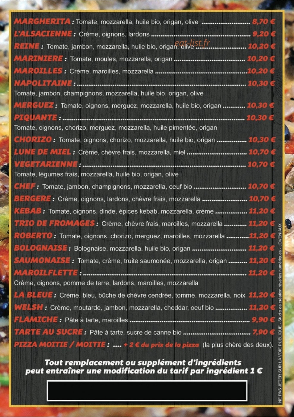 Naturella pizza — carte page 2