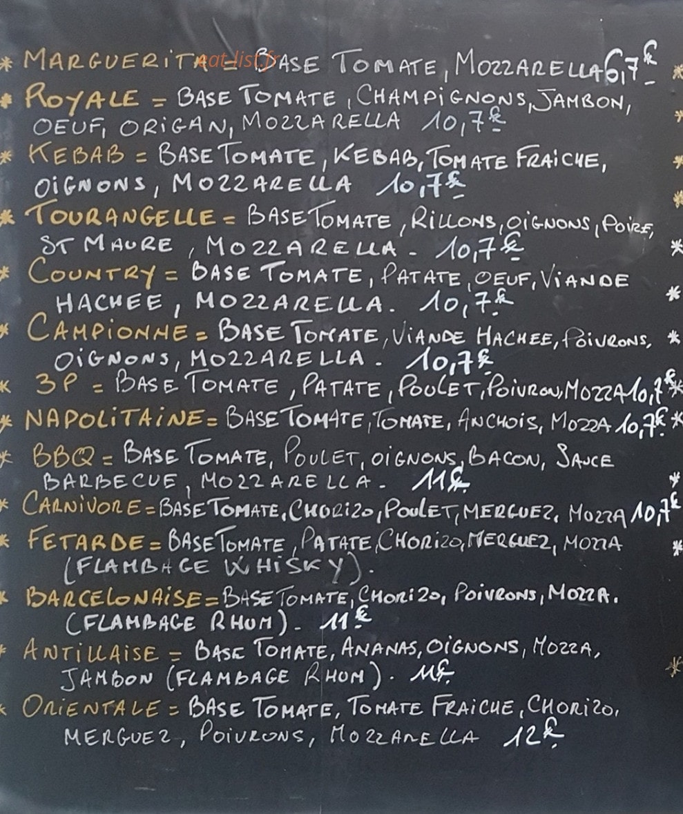 News pizza — carte page 1