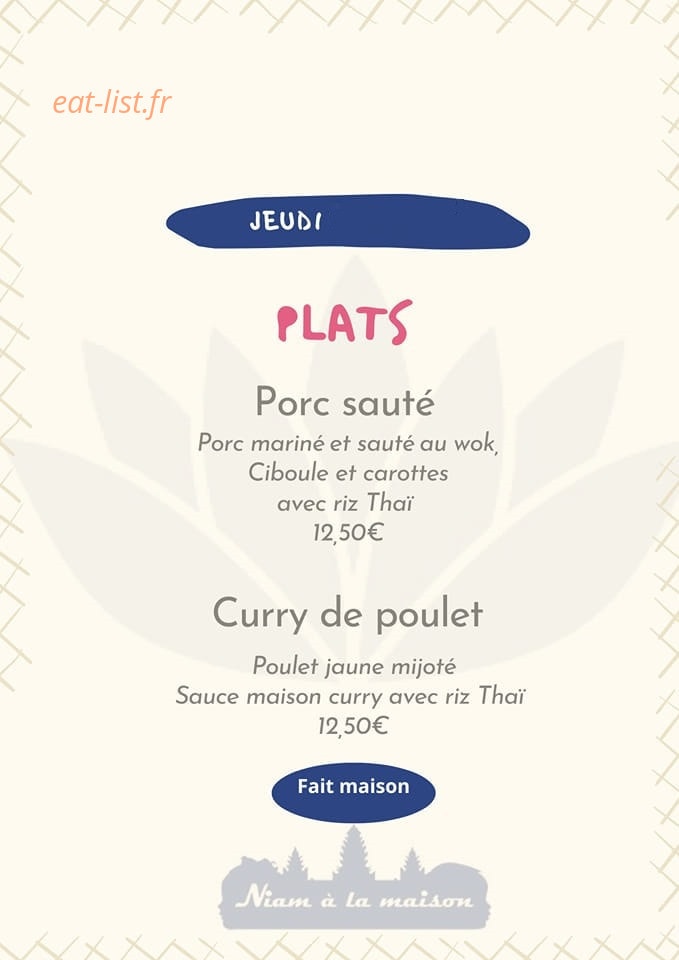 Niam à la maison — carte page 1