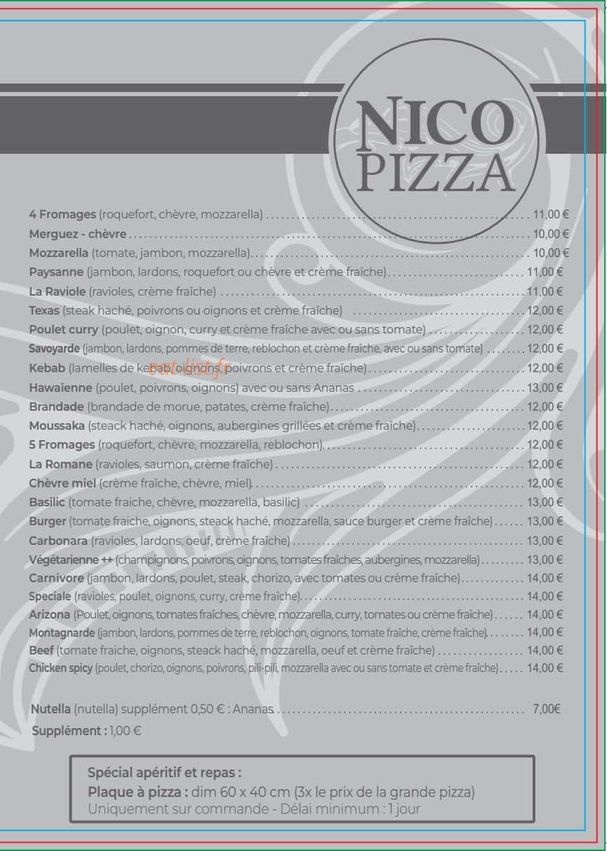 Nico Pizza — carte page 3