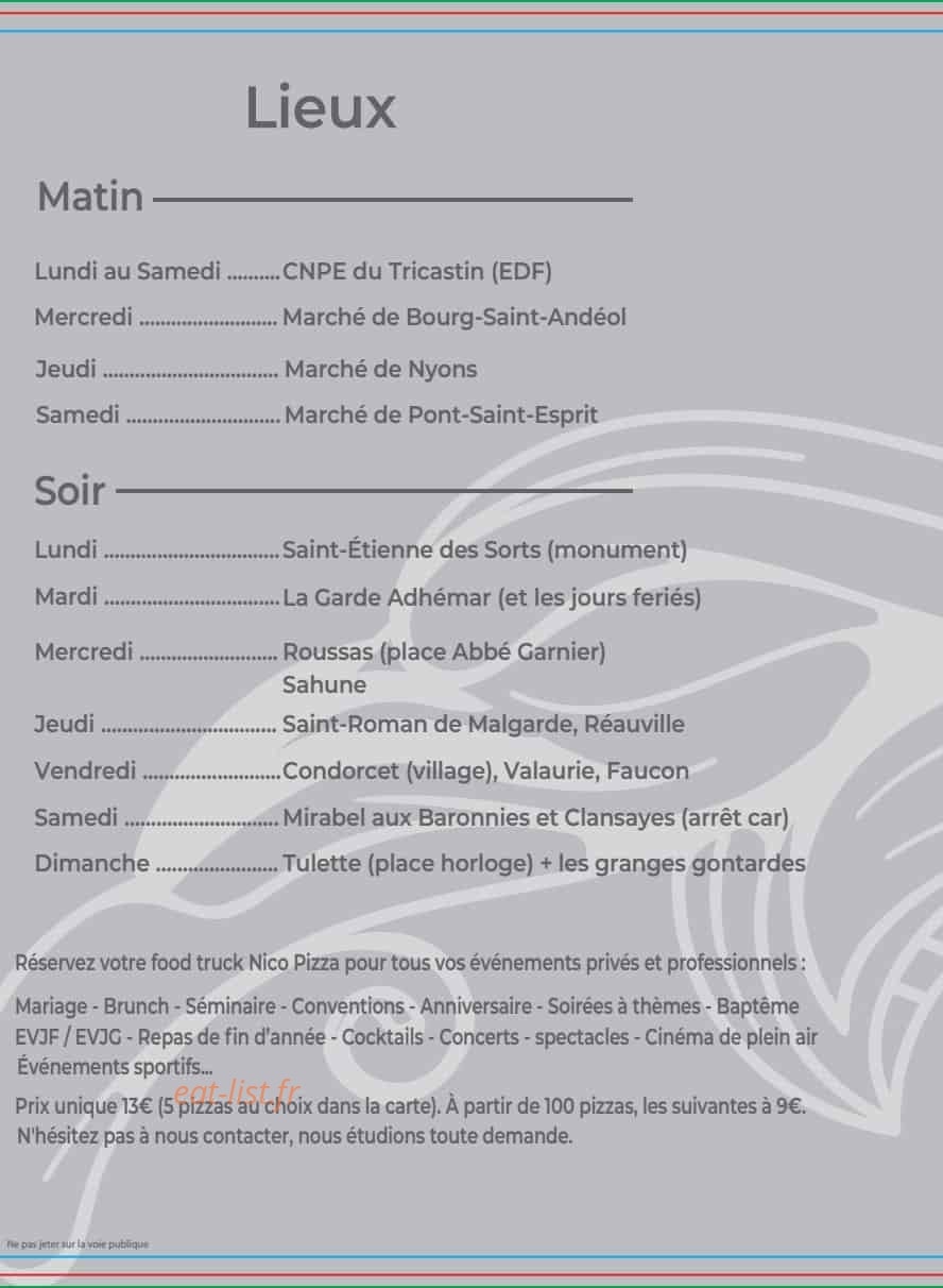 Nico Pizza — carte page 4