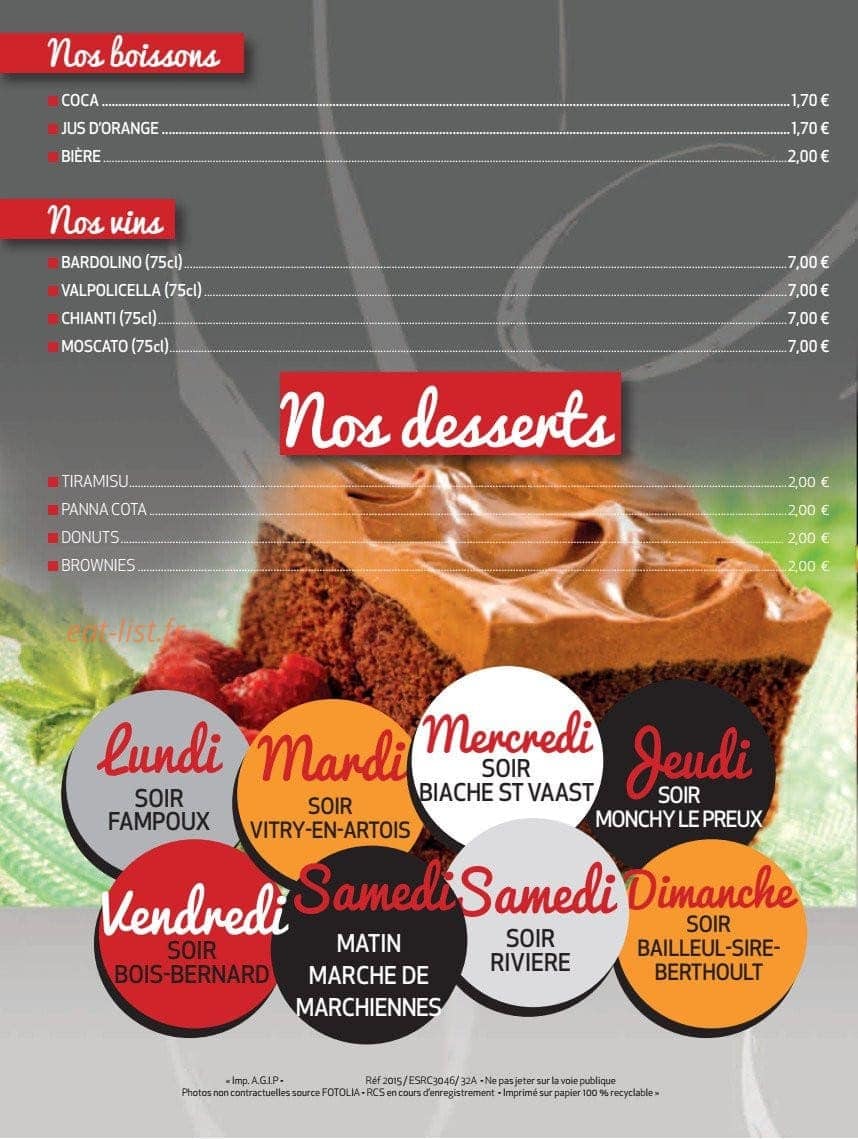 Nina pizza — carte page 4
