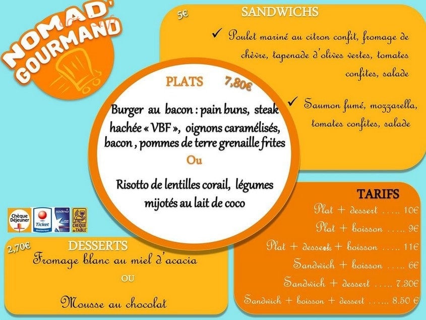 Nomad Gourmand — carte page 1