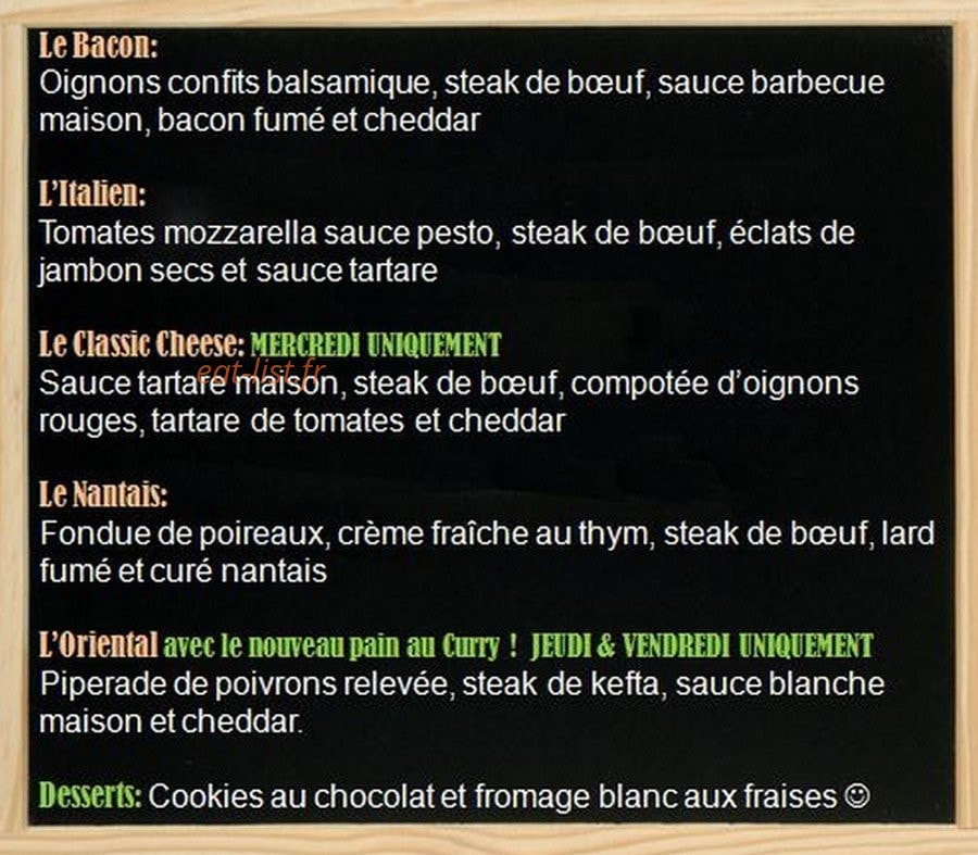 Nomades burgers — carte page 1