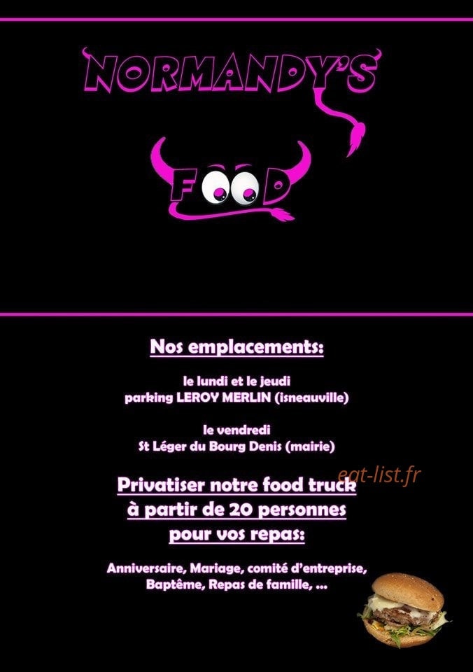 Normandy's-Food — carte page 1