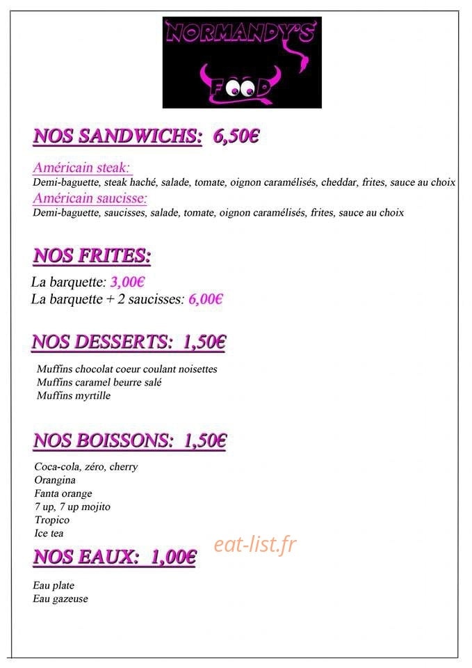 Normandy's-Food — carte page 3