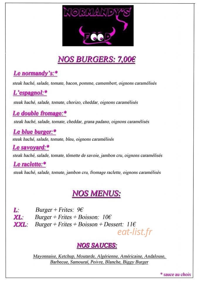 Normandy's-Food — carte page 2