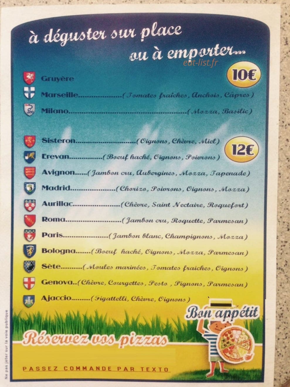 Nostra Pizza — carte page 2