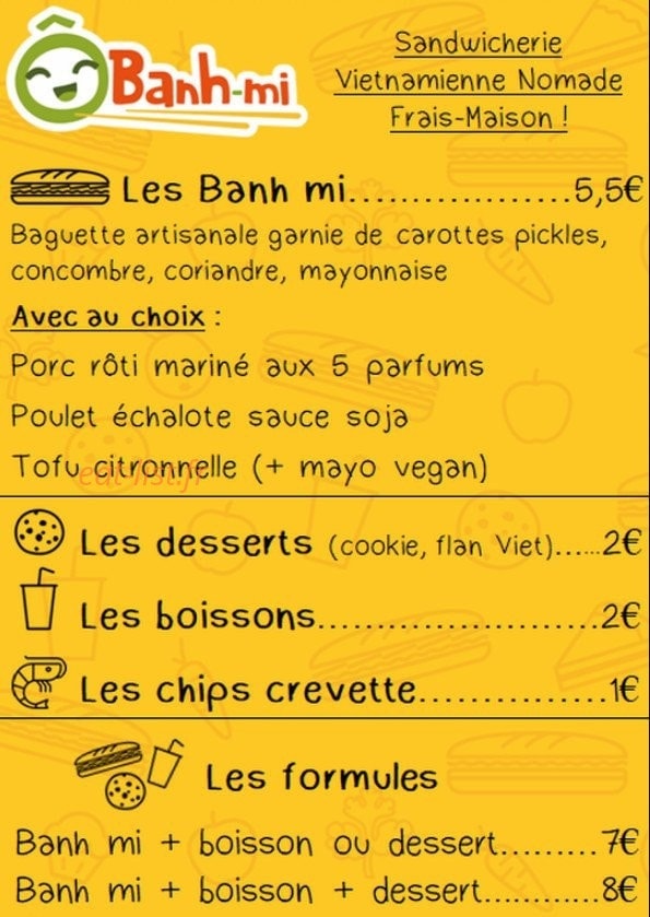 Ô Banh Mi — carte page 1