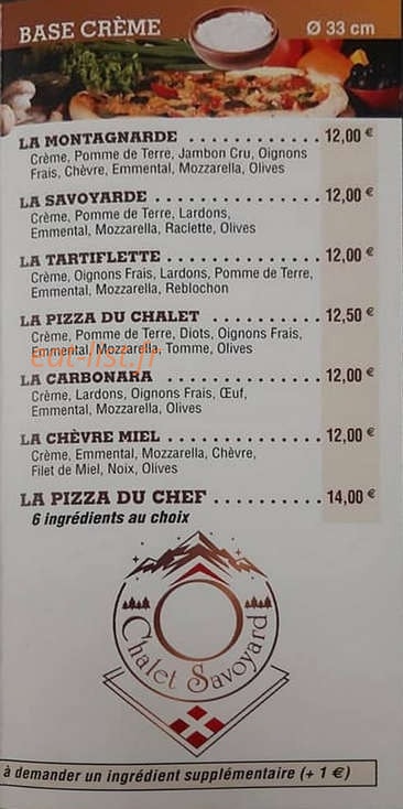Ô Chalet Savoyard — carte page 3