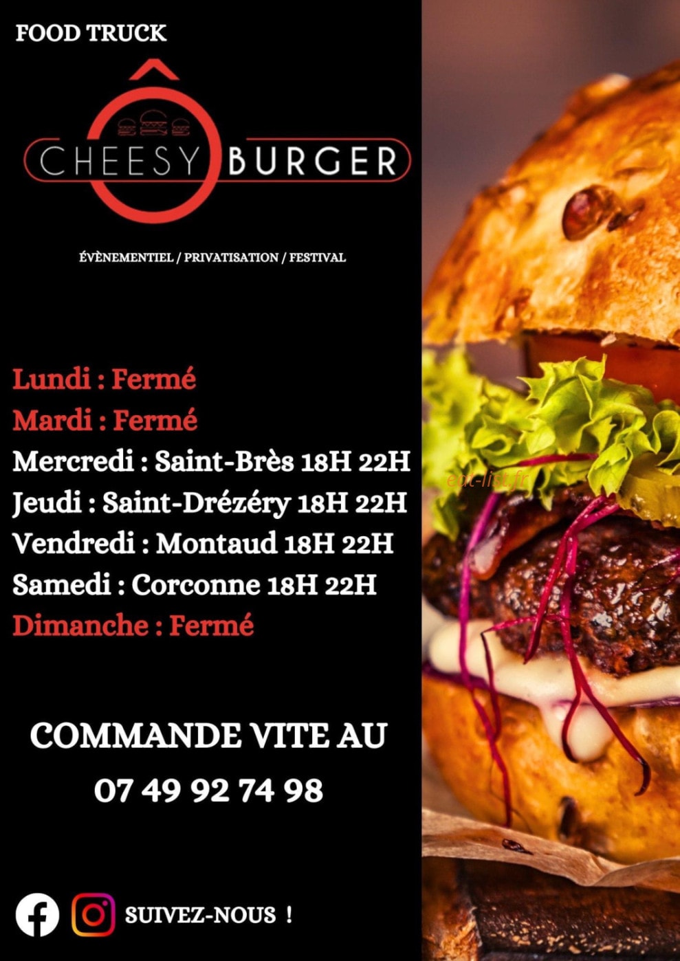 ô cheesy burger — carte page 2