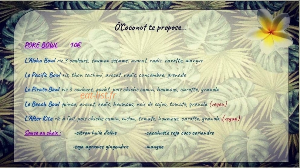 O'coconut_bowl — carte page 1