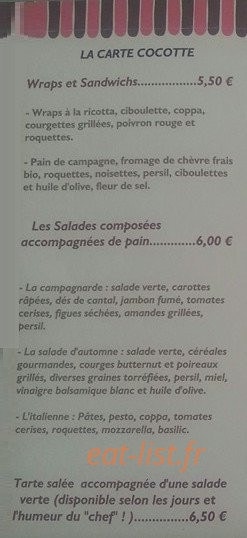 O Cocotte Gourmande — carte page 2