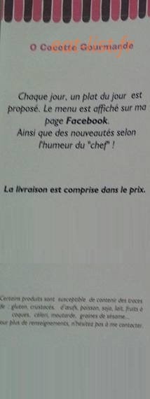 O Cocotte Gourmande — carte page 1