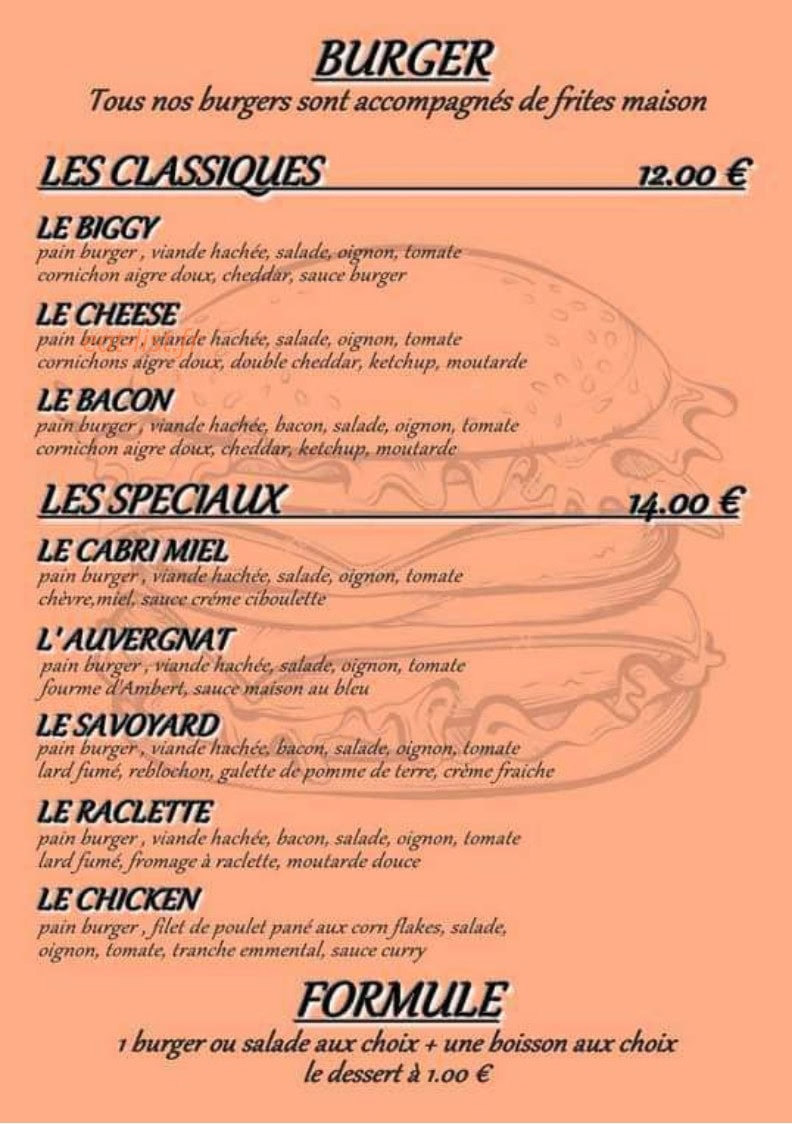 O D'Lices burger — carte page 2