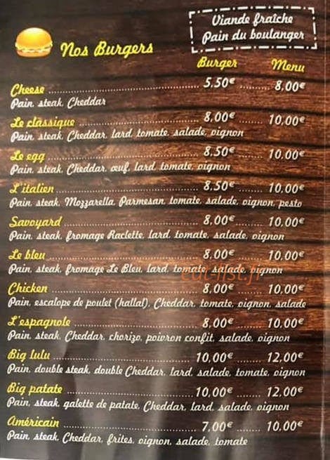 O'Kamion burger — carte page 2