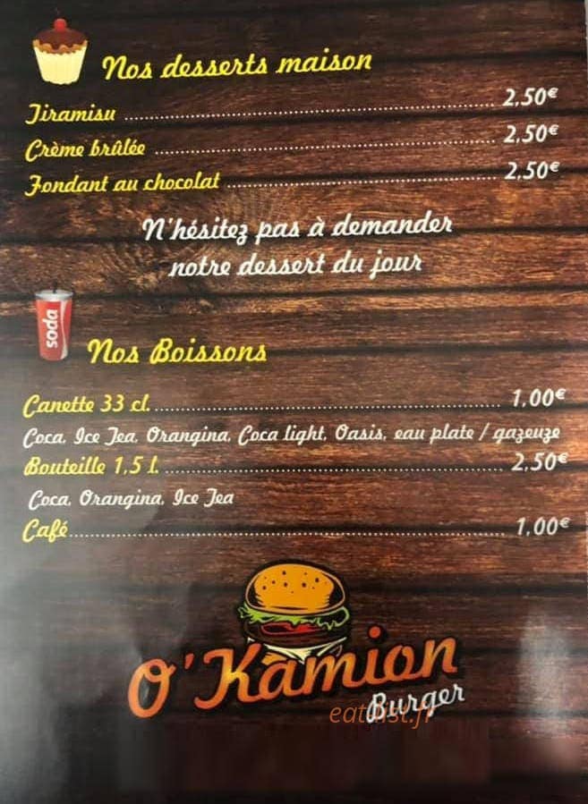 O'Kamion burger — carte page 4