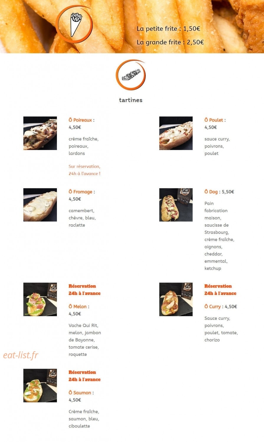 Ô P'tit Creux — carte page 2