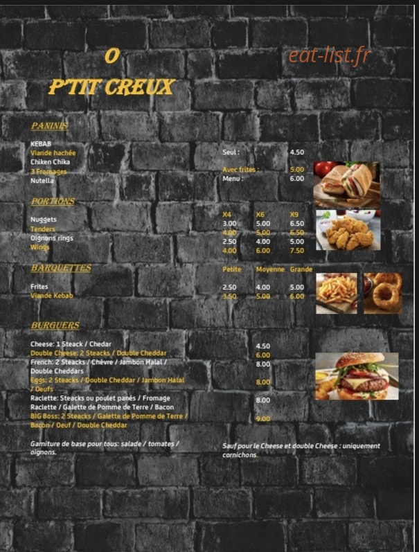 O P'tit Creux — carte page 2