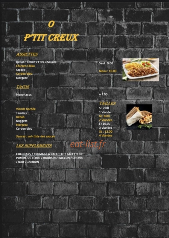 O P'tit Creux — carte page 1