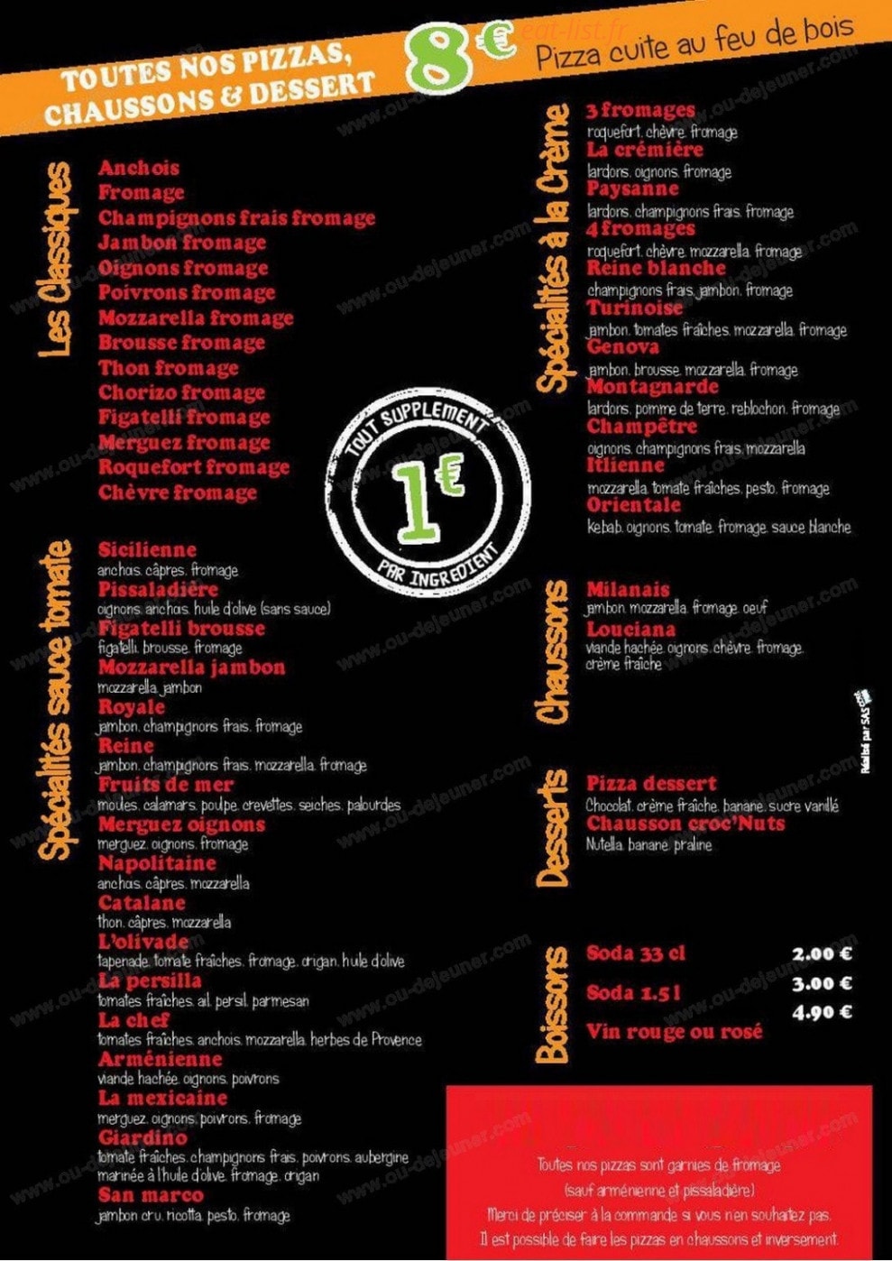 O Pizzaiole — carte page 2