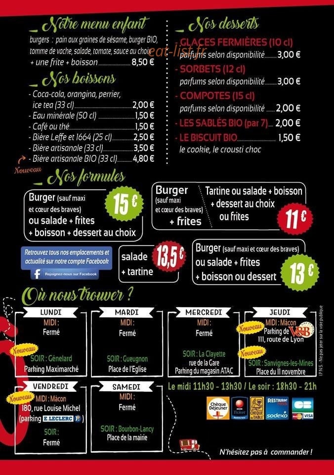 O Saveurs Locales — carte page 2
