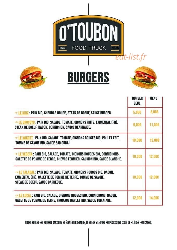 O' Toubon — carte page 1