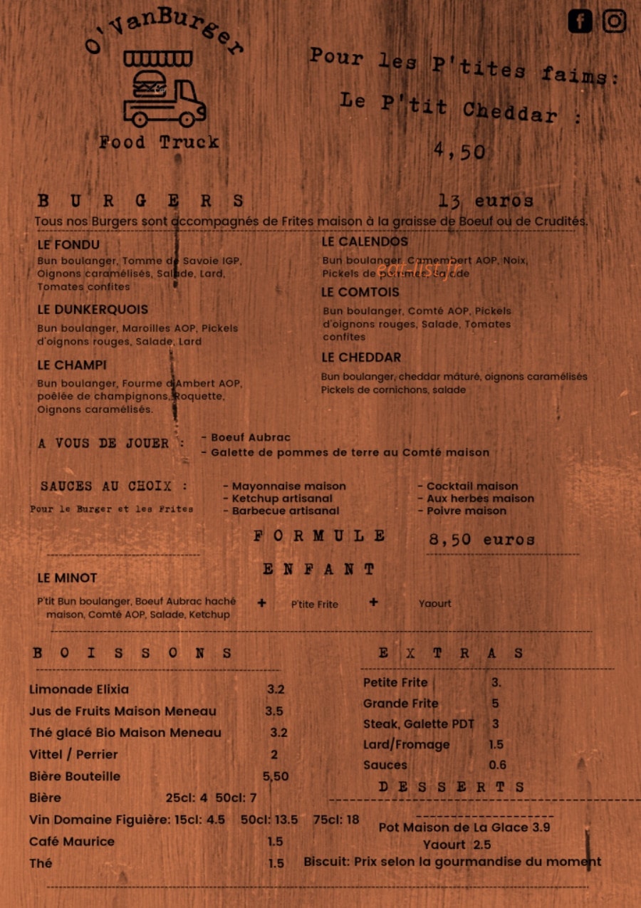 O'VanBurger — carte page 1