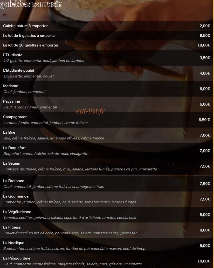Occi'Crêpes — carte page 1