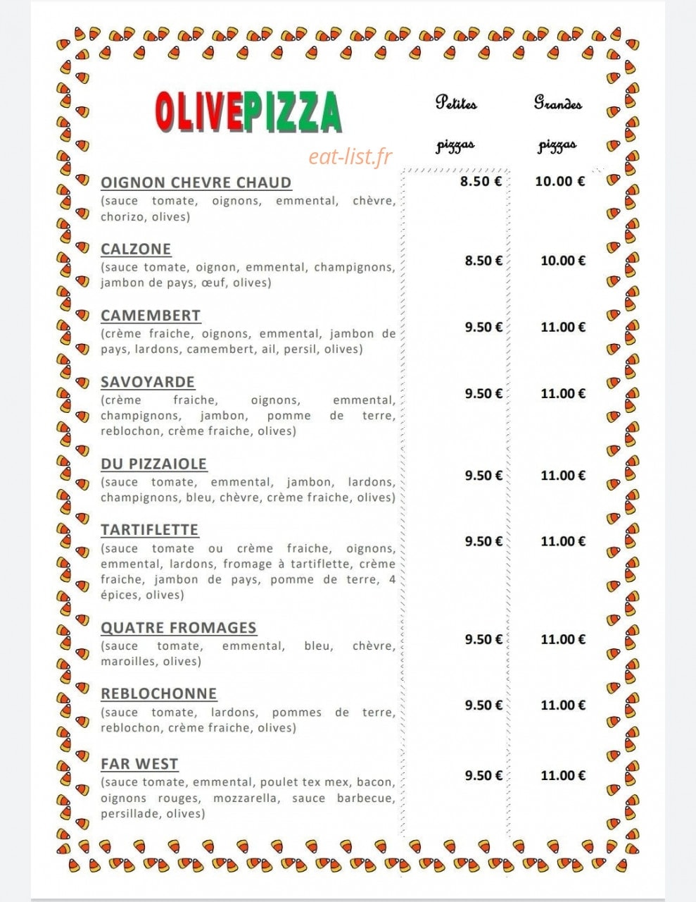 Olive Pizza — carte page 3