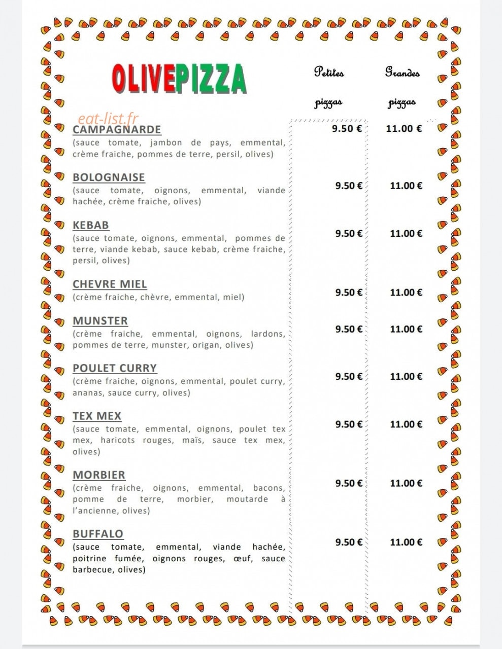 Olive Pizza — carte page 2