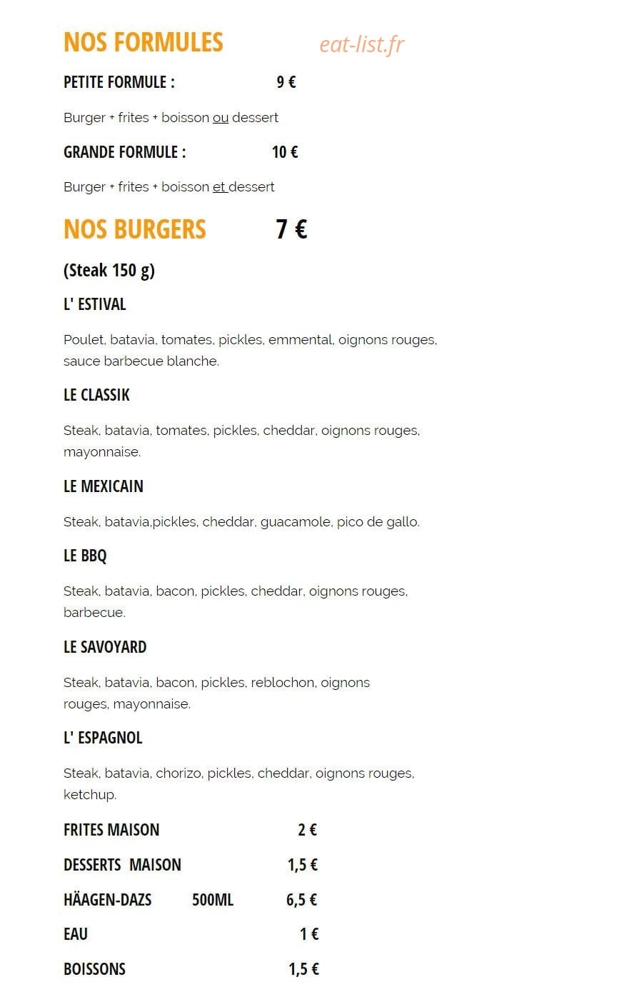 OmahaBurger — carte page 1