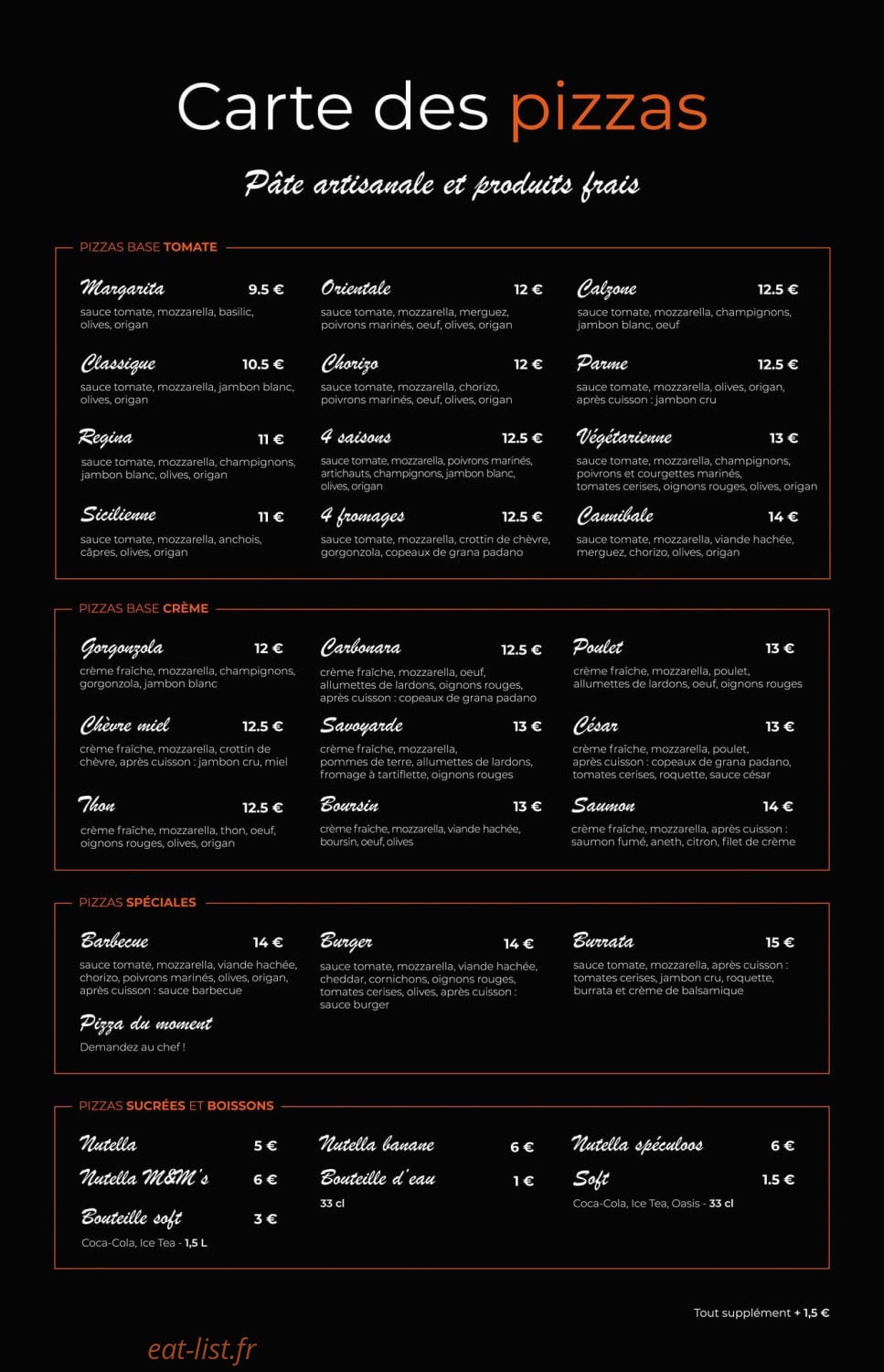 Oncle Pizz' — carte page 1