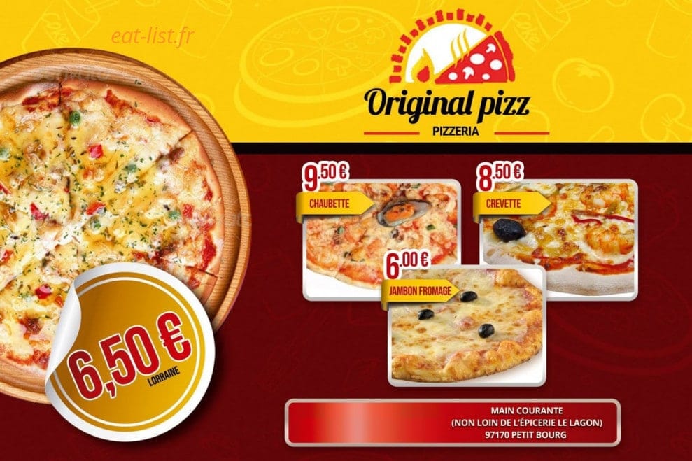 Original Pizz — carte page 1