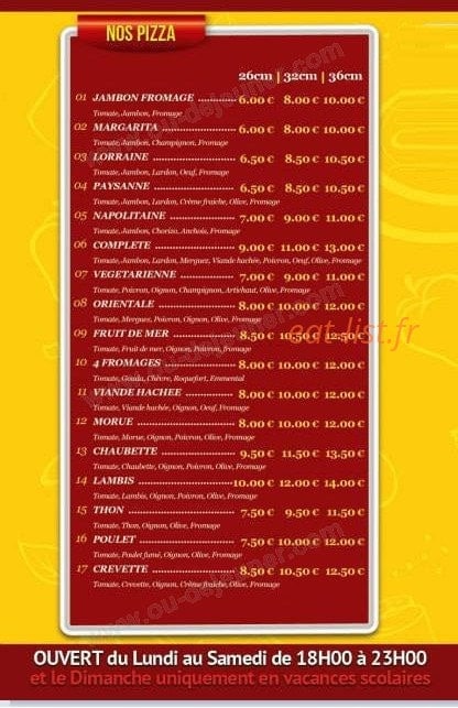 Original Pizz — carte page 2