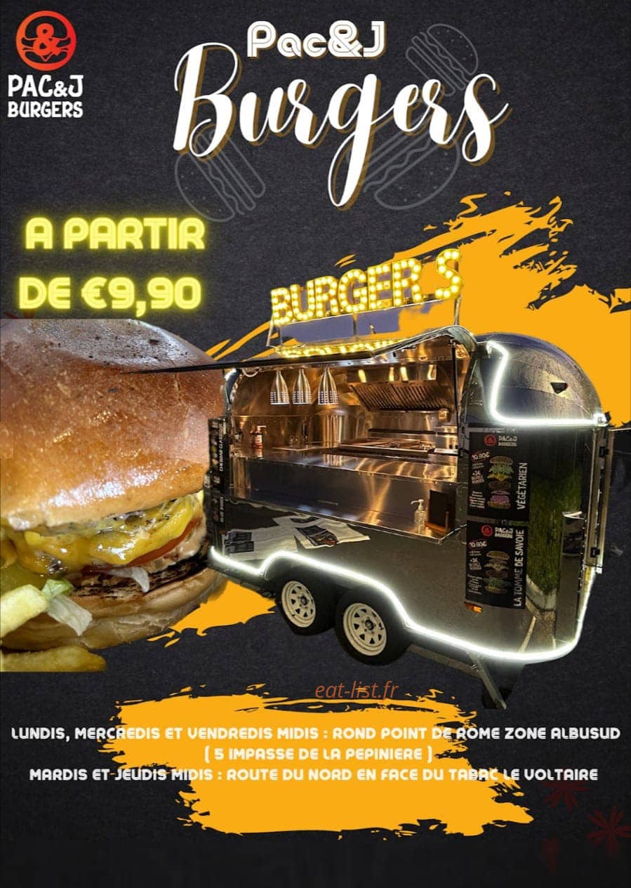 Pac&J Burger — carte page 1