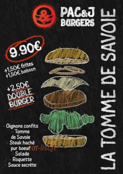 Pac&J Burger — carte page 3