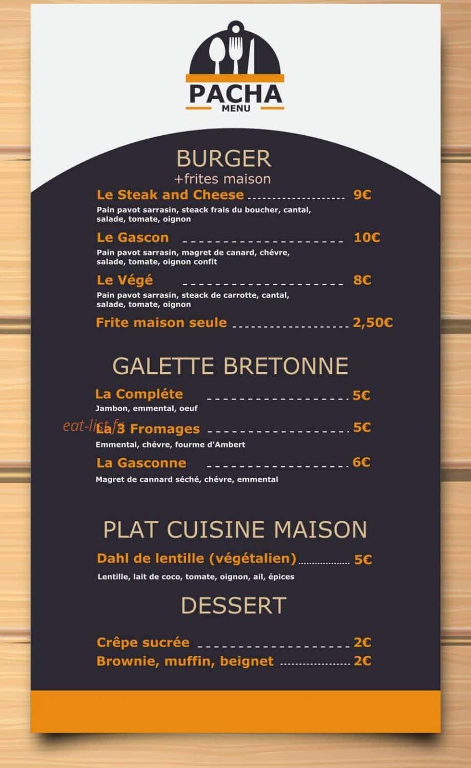 Pacha Food Stand — carte page 2