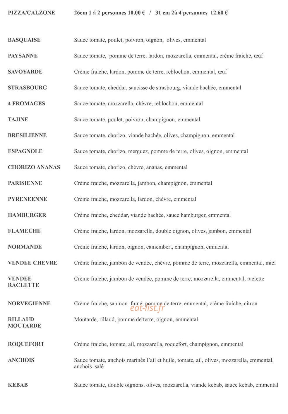 Pail'pizza — carte page 3