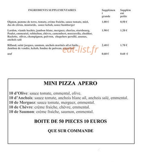 Pail'pizza — carte page 2