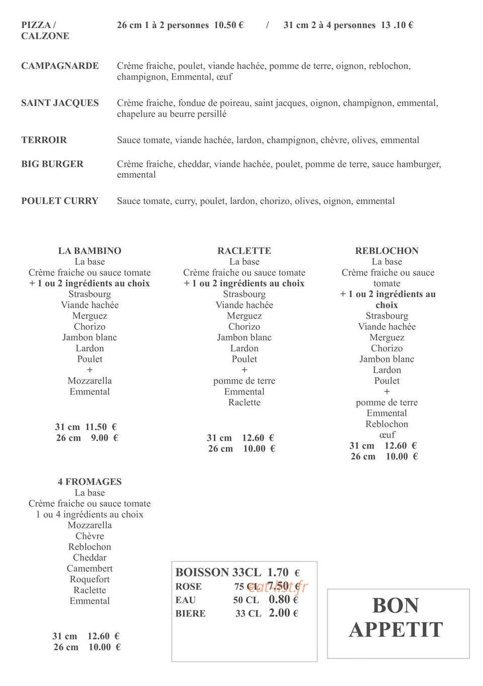 Pail'pizza — carte page 4