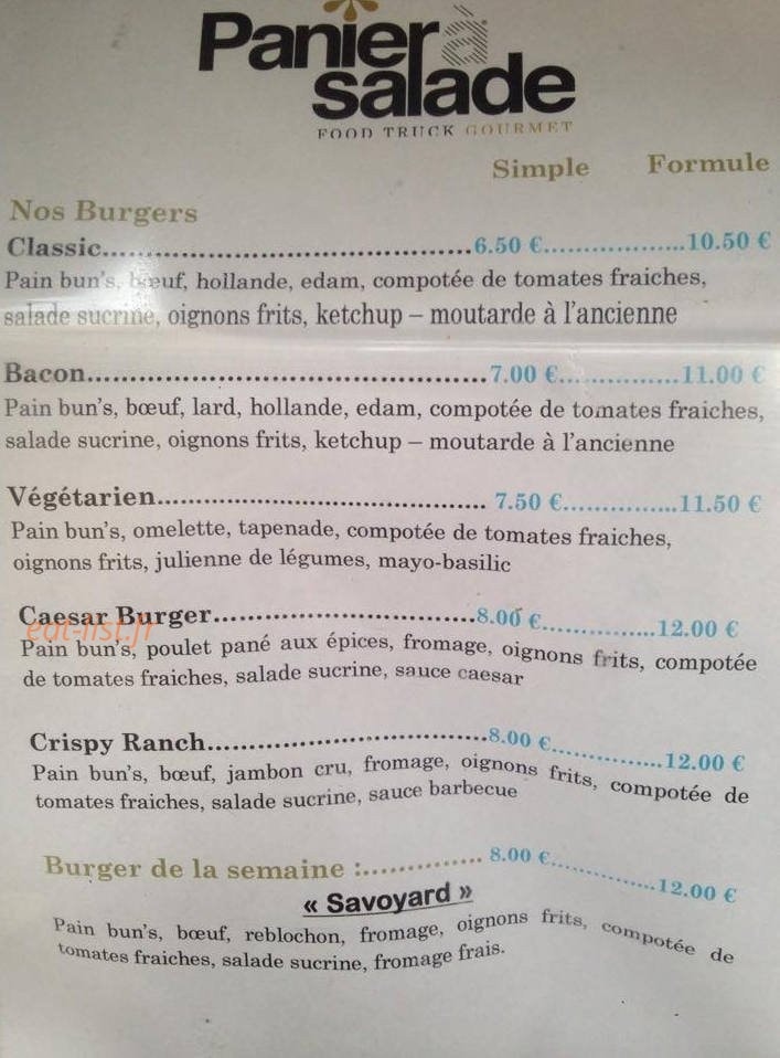 Panier à Salade — carte page 1