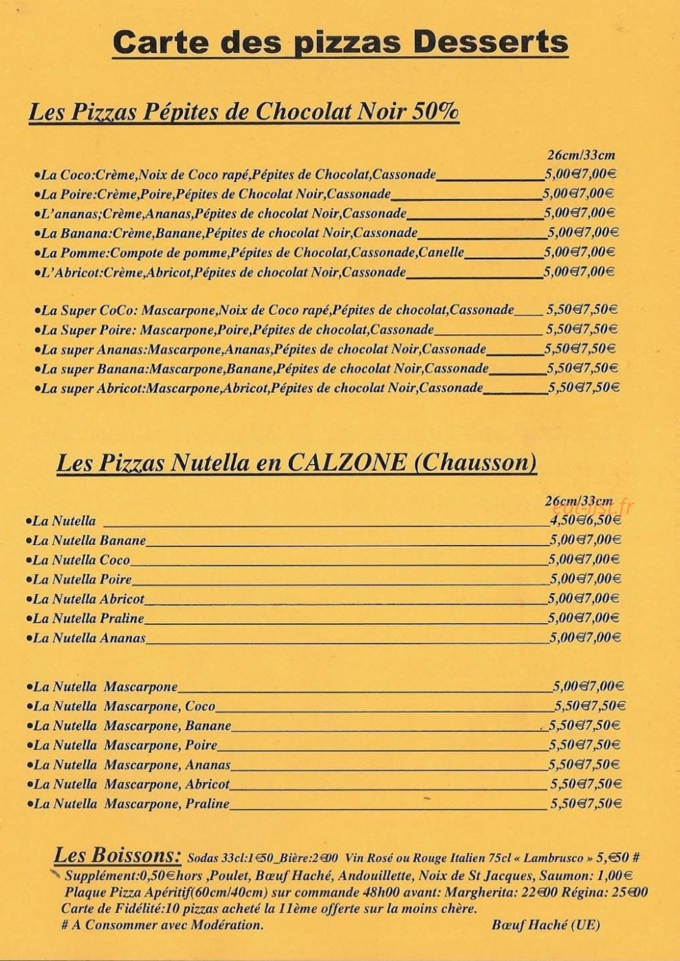 Papa Pizza — carte page 3